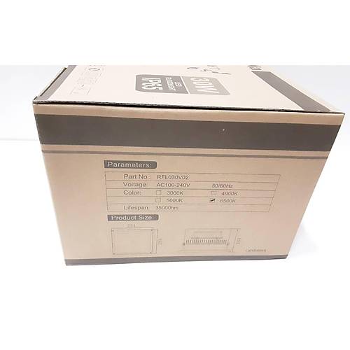 Renesola IP65 Led Siyah Projektr 30W Beyaz 6500K