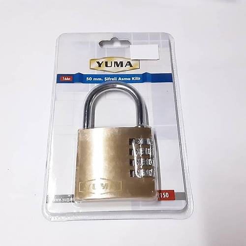 Yuma YM-2150 ifreli Asma Kilit 50 mm.