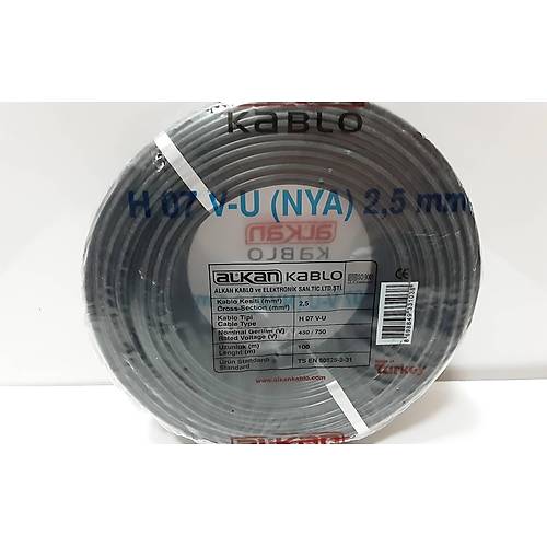 Alkan 2.5 mm NYA Kablo 1 mt. Siyah
