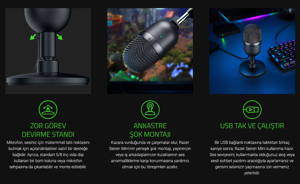 Razer seiren mini zellikleri