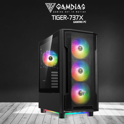 Gamdias Tiger  737X RYZEN 7 3700X 16Gb Ram 512Gb NVMe SSD 8Gb GDDR5 RX580 Ekran Kartı  750W Kasa  FreeDos Oyuncu Bilgisayarı