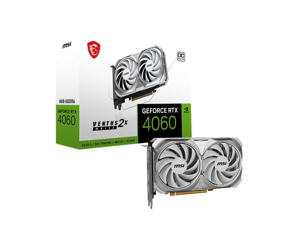 MSI RTX 4060 Ventus 2X White 8G OC  GDDR6X 128B Ekran Kartı