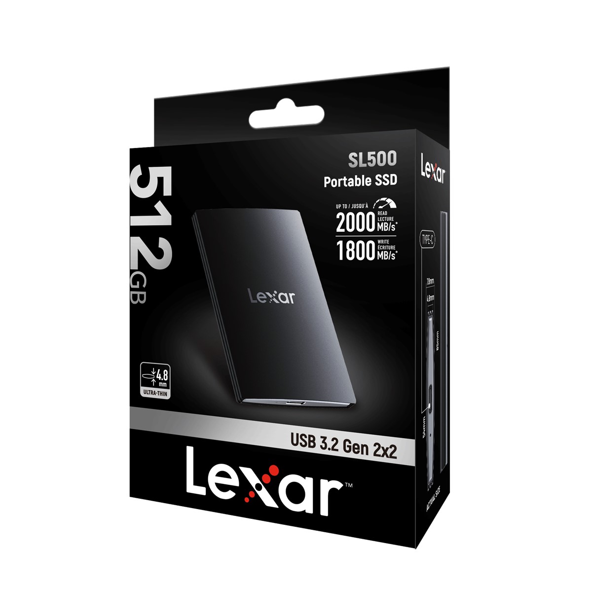 Lexar 512GB LSL500X512G-RNBNG EXT.SSD 512GB USB3.2 GEN2X2 UP TO 2000MB/S READ AND 1800MB/S Wrıte Disk