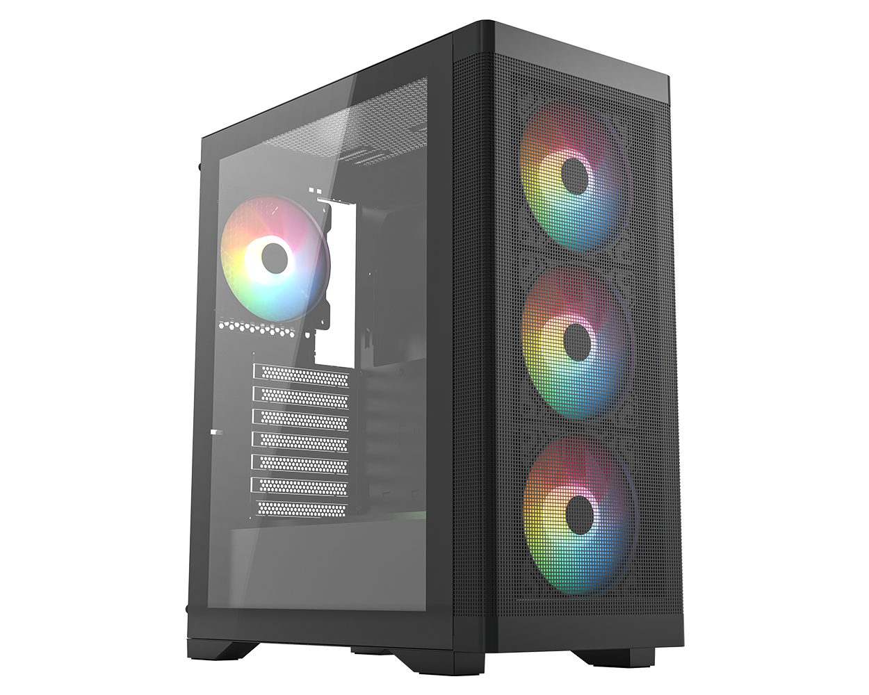Frisby FC-9480G 600W +80 Bronze RGB 4X8120MM Fan Gaming Siyah Kasa