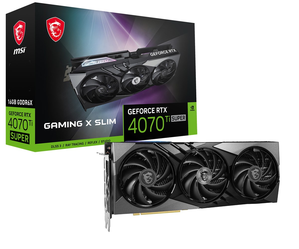 Msi VGA GeForce RTX 4070 TI SUPER 16G Gaming X Slim RTX4070 Ti 16Gb GDDR6X 192Bit Ekran Kartı