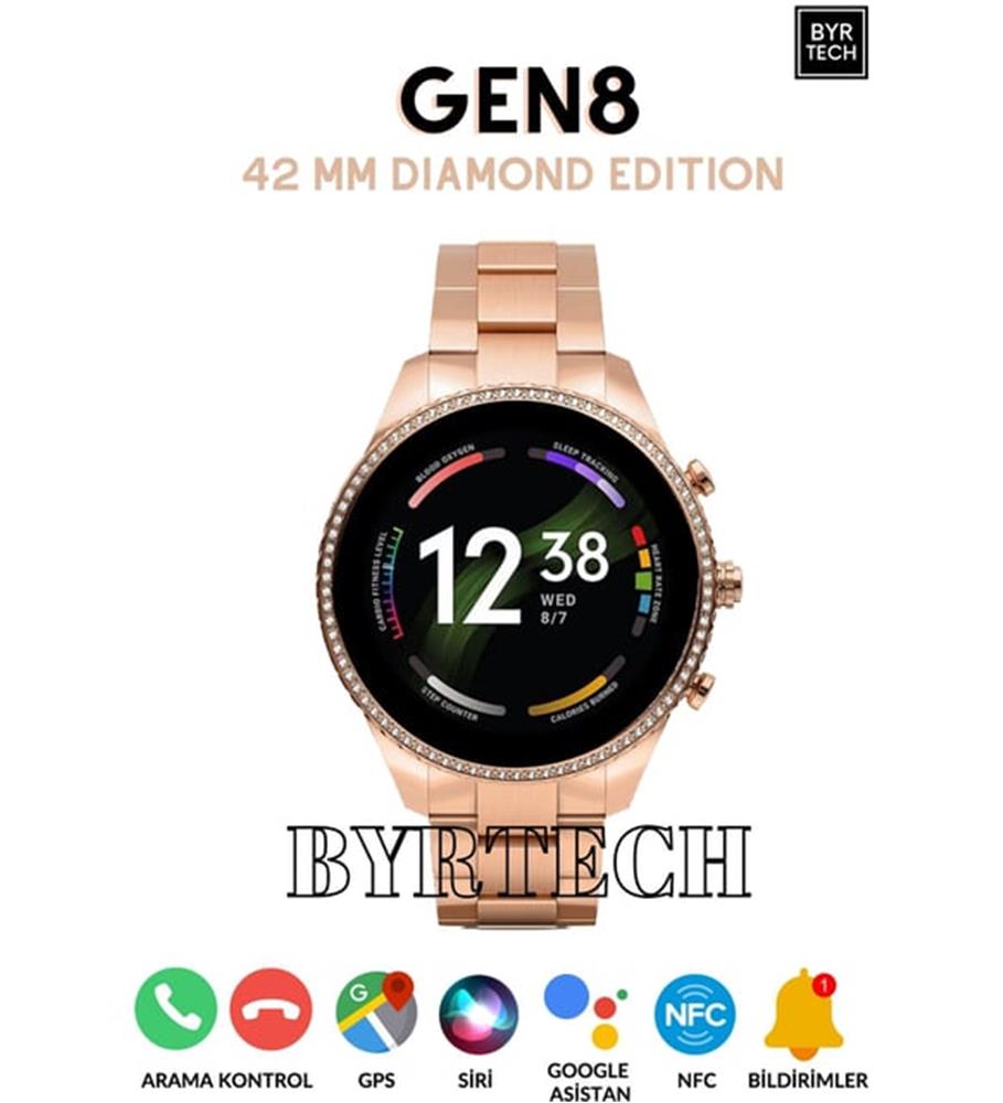 Megatech GEN 8 42 mm GPS-NFC-Siri Destekli Smartwatch Diamond Edition ...
