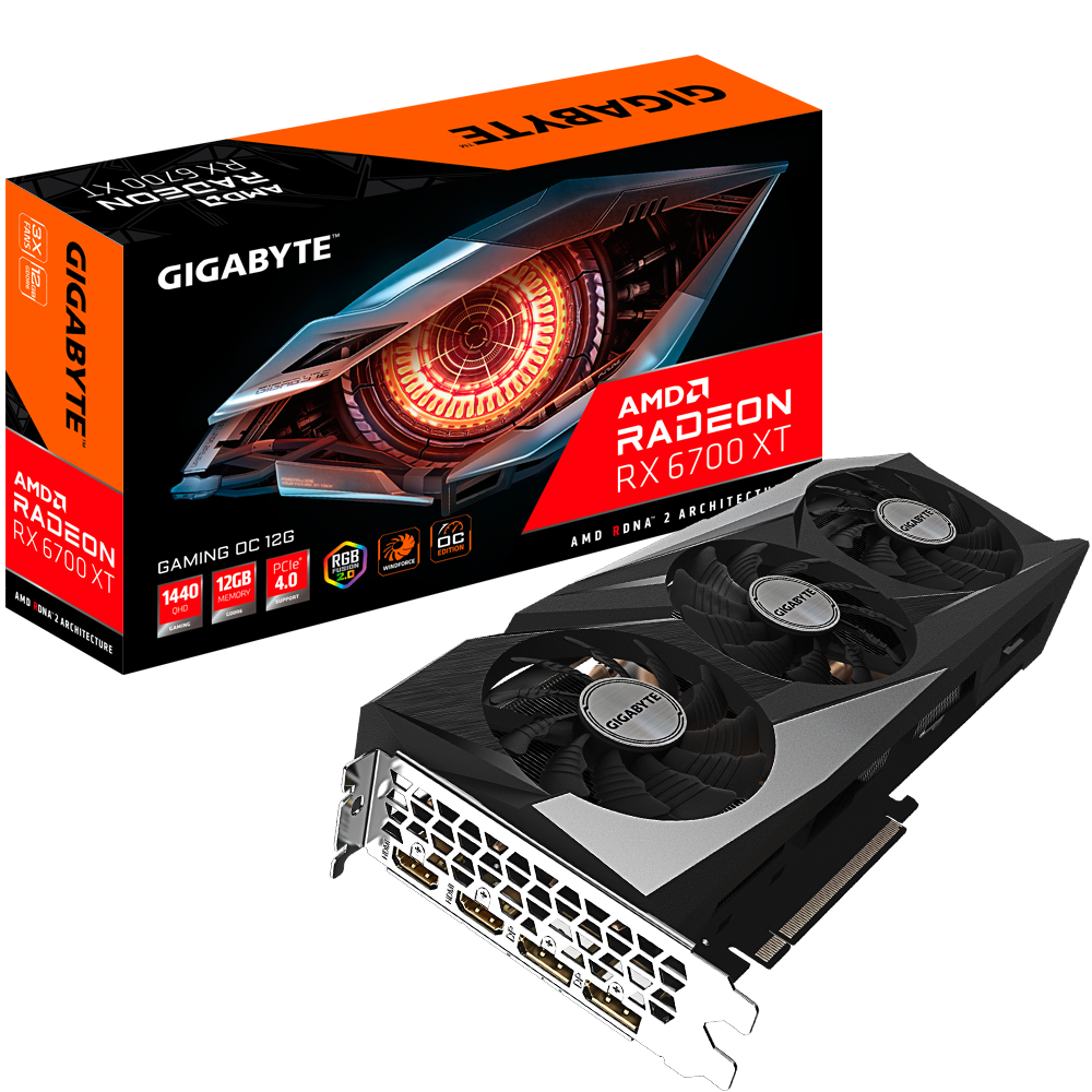 Gigabyte GV-R67XTGAMING OC-12GD RX6700XT OC 12GB GDDR6 192BIT Gaming Ekran Kartı