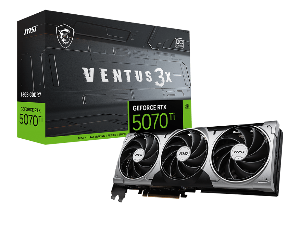 MSI Geforce RTX5070 Ti 16G VENTUS 3X OC GDRR7 256BİT VGA Ekran Kartı