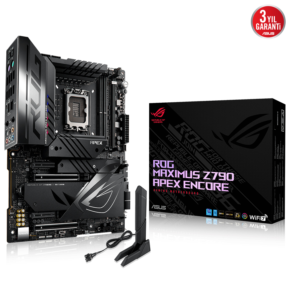 ASUS ROG MAXIMUS Z790 APEX ENCORE DDR5 5XM2 USB3.2 WiFi 7 RGB LAN ATX 1700P Anakart