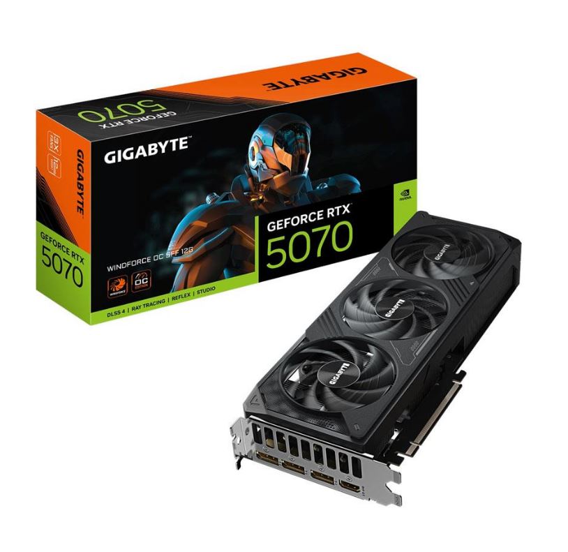 Gigabyte GeForce RTX 5070 Windforce OC SFF 12G GV-N5070WF3OC-12GD GDDR7 192Bit Gaming (Oyuncu) Ekran Kartı