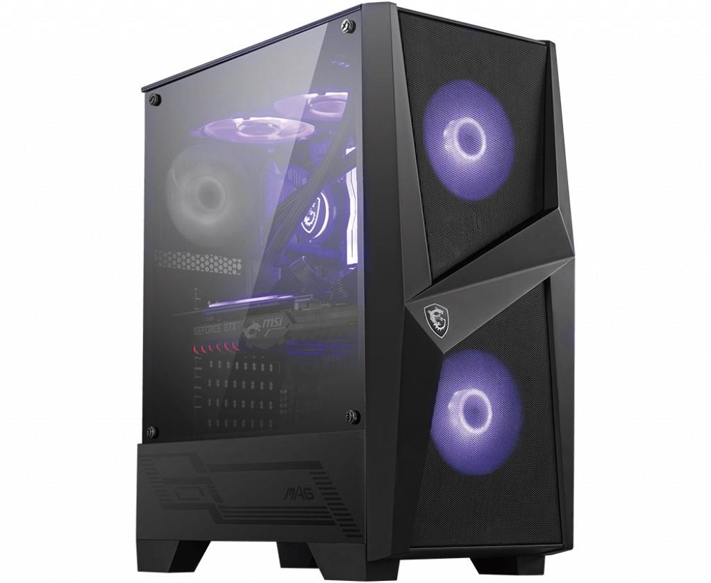MSI Mag Forge 100M Temperli Cam 2X120MM 1X120MM ARGB Fan PSU Yok Gaming Siyah Kasa