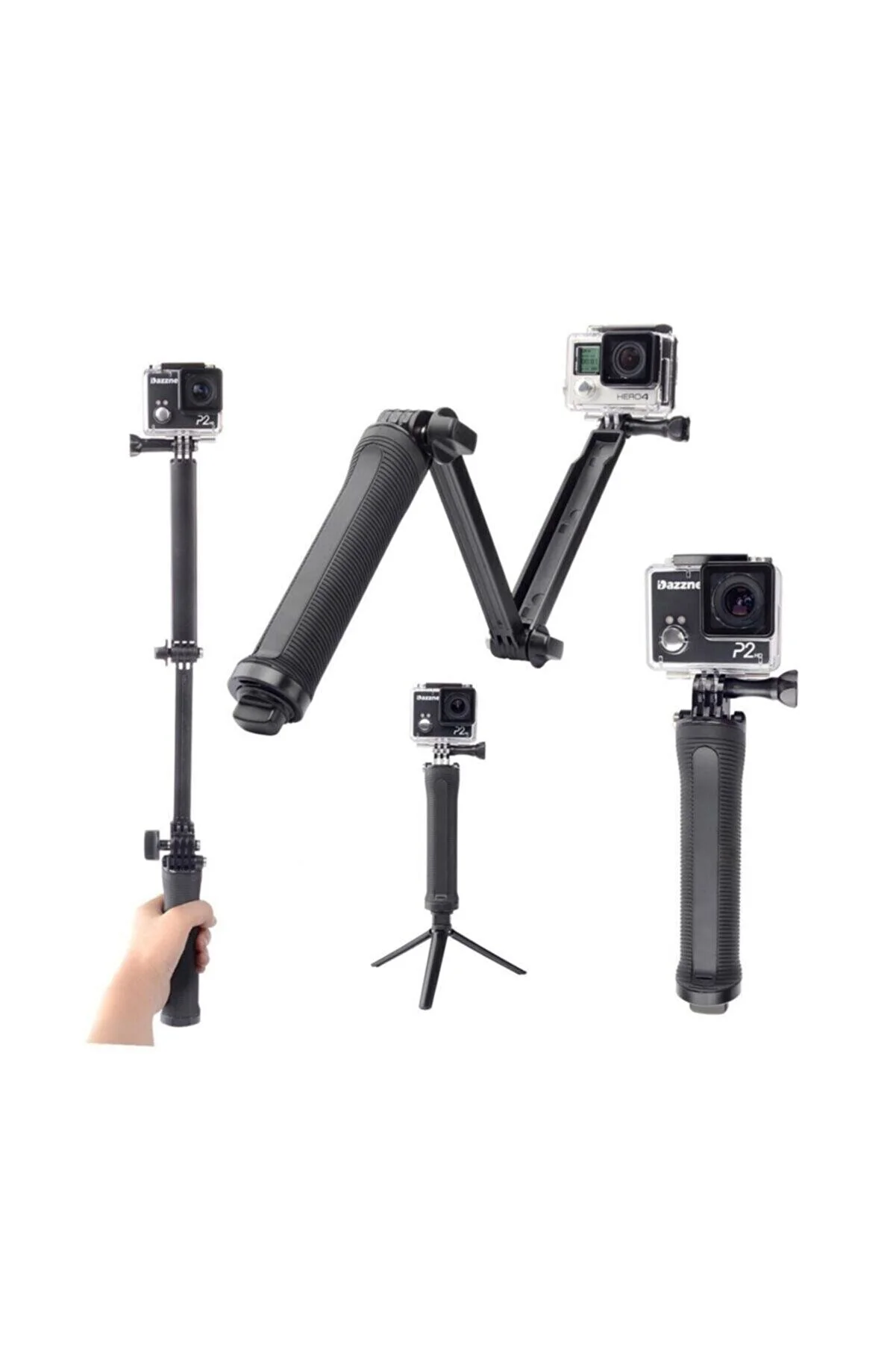 Gplus Gopro Ve Aksiyon Kamera 3 Way Çok Yönlü Monopod Tripod Stand Gp238 GPLUS-3WAY-MONOPOD
