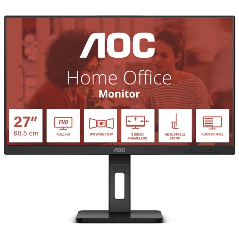 AOC 27 İnç  27E3QAF Home Office Siyah Monitör