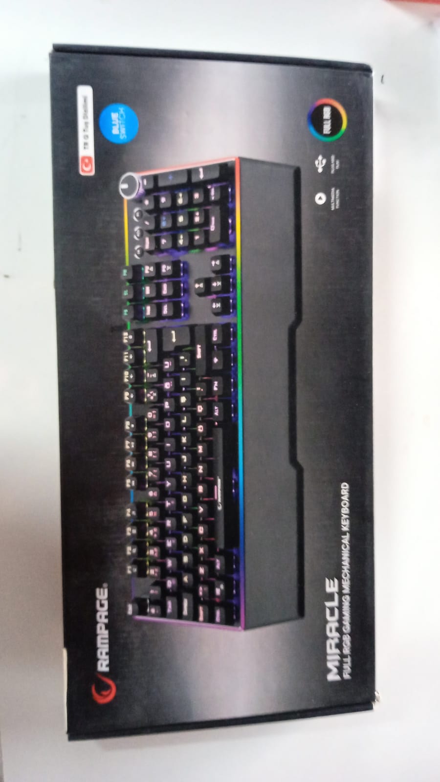 Rampage RMK-X2 MIRACLE Siyah USB Full RGB Aydınlatmalı Multimedia Q Blue Switch Gaming Oyuncu Mekanik Klavye (OUTLET)