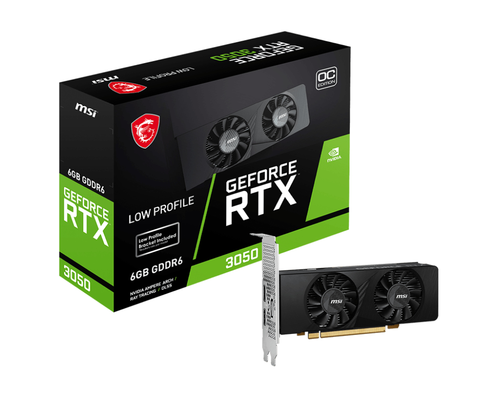 Msi RTX 3050 LP 6G OC GDDR6 96B DX12 PCIE 4.0 X8 1XDP 2XHDMI Ekran Kartı