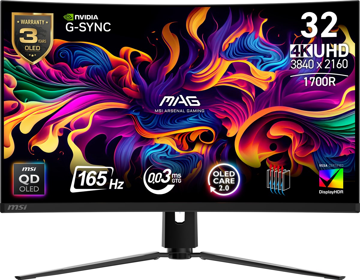 MSI Mag 321CUP 31.5 160hz 1ms 4K QD-OLED 3840x2160 (UHD) 16:9 Kavisli VA FreeSync Premium Oyun Monitörü