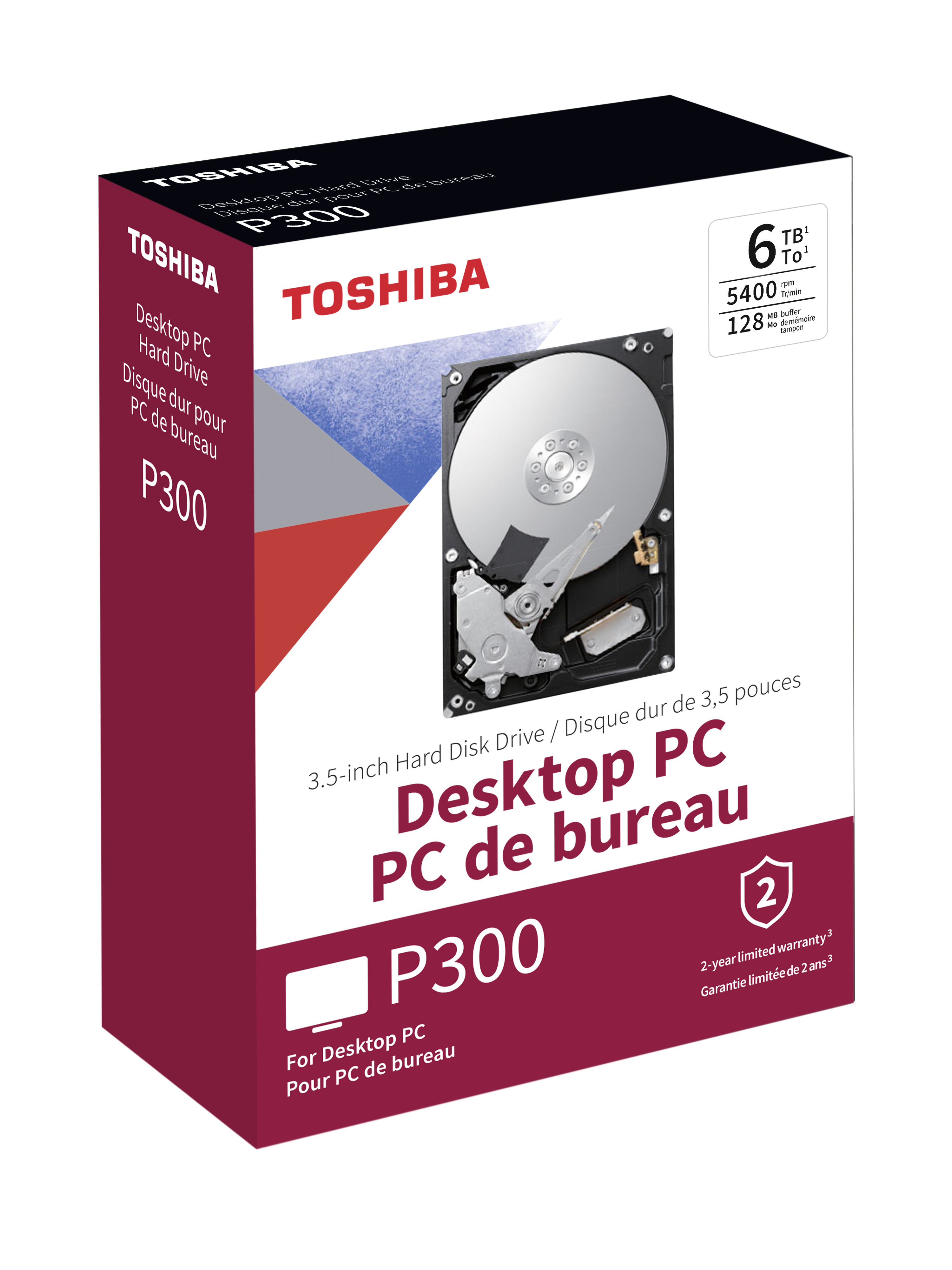Toshiba P300 HDWD260EZSTA 6TB 5400Rpm 128MB 3.5 SATA 3 Harddisk