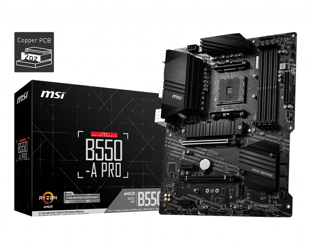 Msi B550M-A Pro AM4 DDR4 4400(OC) HDMI VGA DP M.2 Usb3.2 ATX Anakart