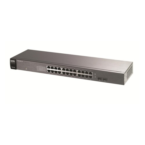 Zyxel GS1100-24 V3: 24 Port Gigabit + 2 Port SFP, Yönetilemez, Rackmount Switch