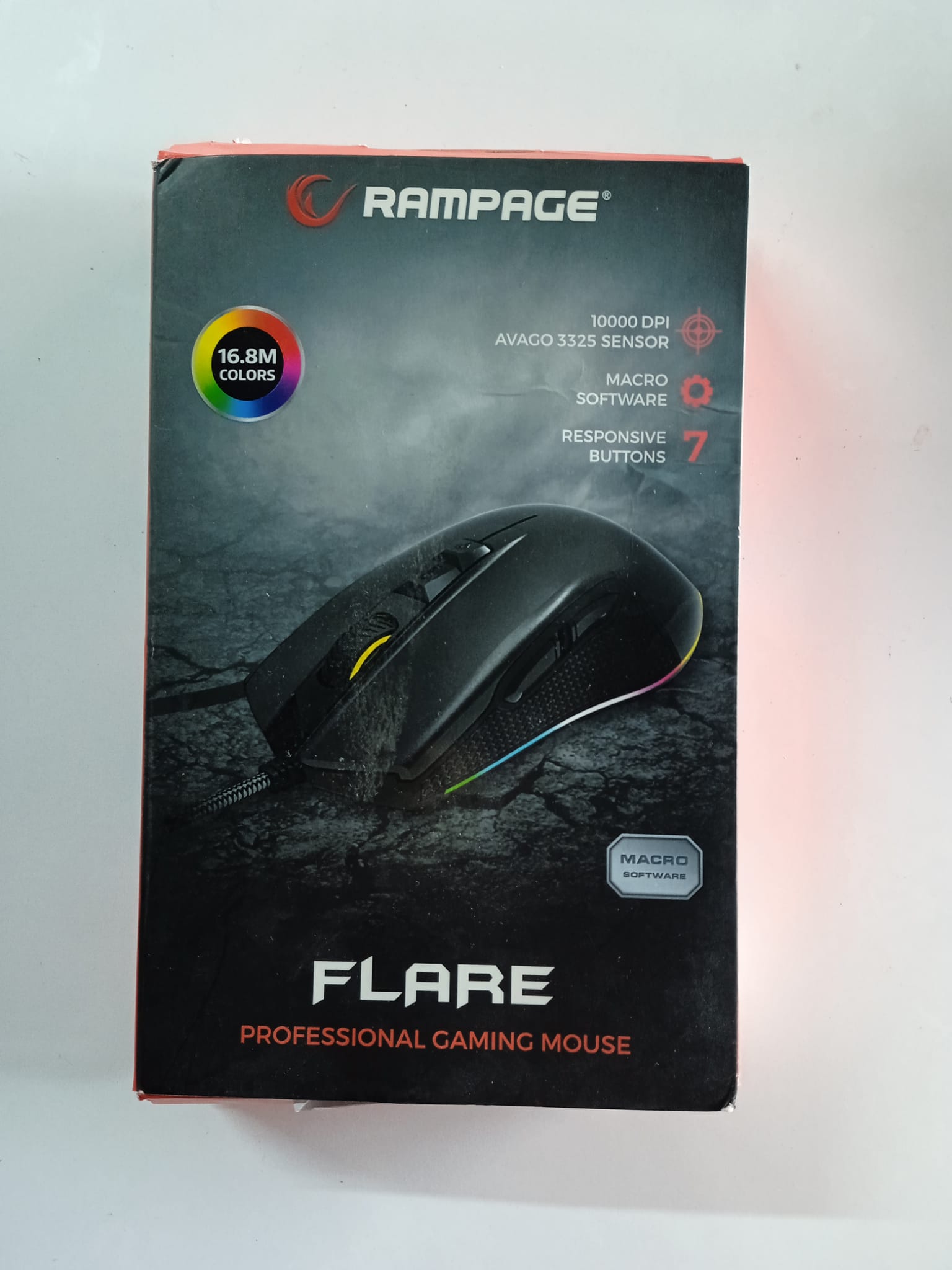 Rampage SMX-R51 FLARE Usb Siyah 10000 Dpi RGB Profesyonel Makrolu Gaming Mouse  (OUTLET)