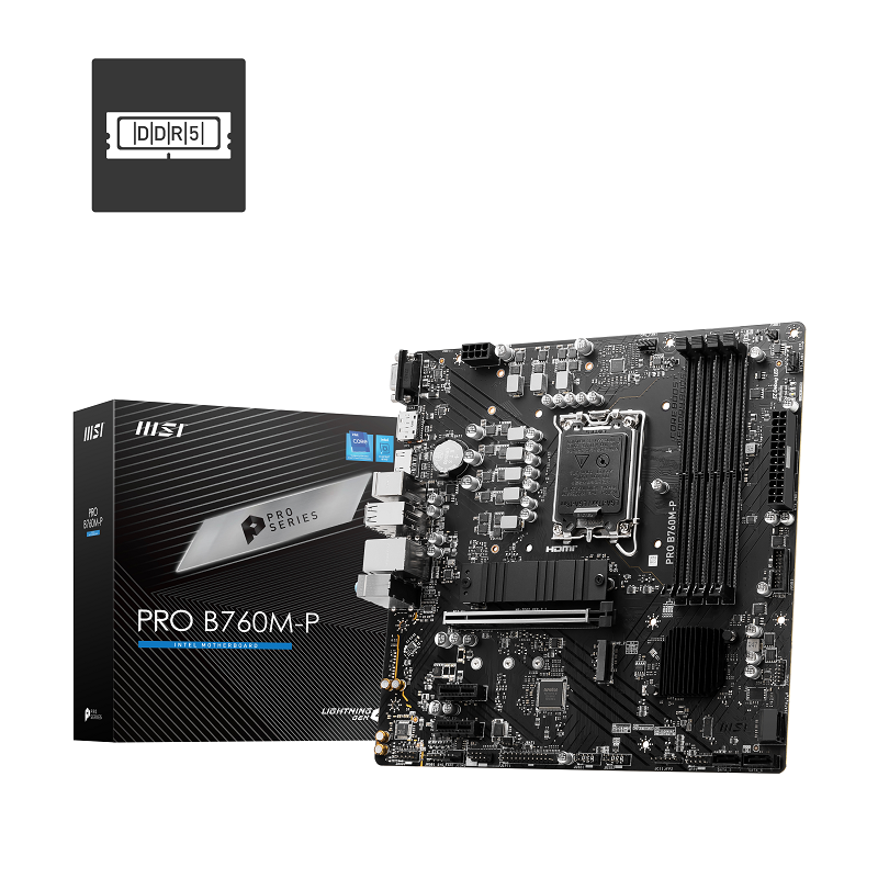 MSI PRO B760M-P Intel LGA1700 DDR5 6800MHz(OC) M.2 Micro ATX Anakart