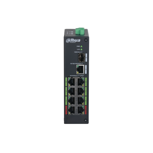 Dahua LR2110-8ET-120 10Port Megabit 8 Port PoE 120W +1 Port Uplink 1 Port SFP Endüstriyel Switch