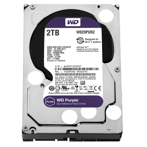 Western Digital Purple 3,5 2TB 64MB 5400RPM WD20PURZ HDD & Harddisk