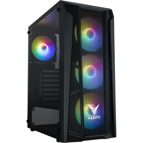 Vento VG15FE-500W 80+ Siyah Temperli Cam RGB Mid Tower ATX Gaming Kasa