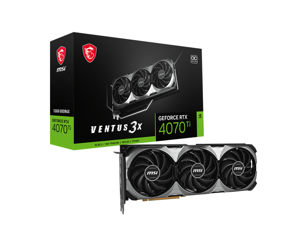 MSI RTX 4070 TI Ventus 3X E1 12G OC 192 Bit GDDR6X Ekran Kartı