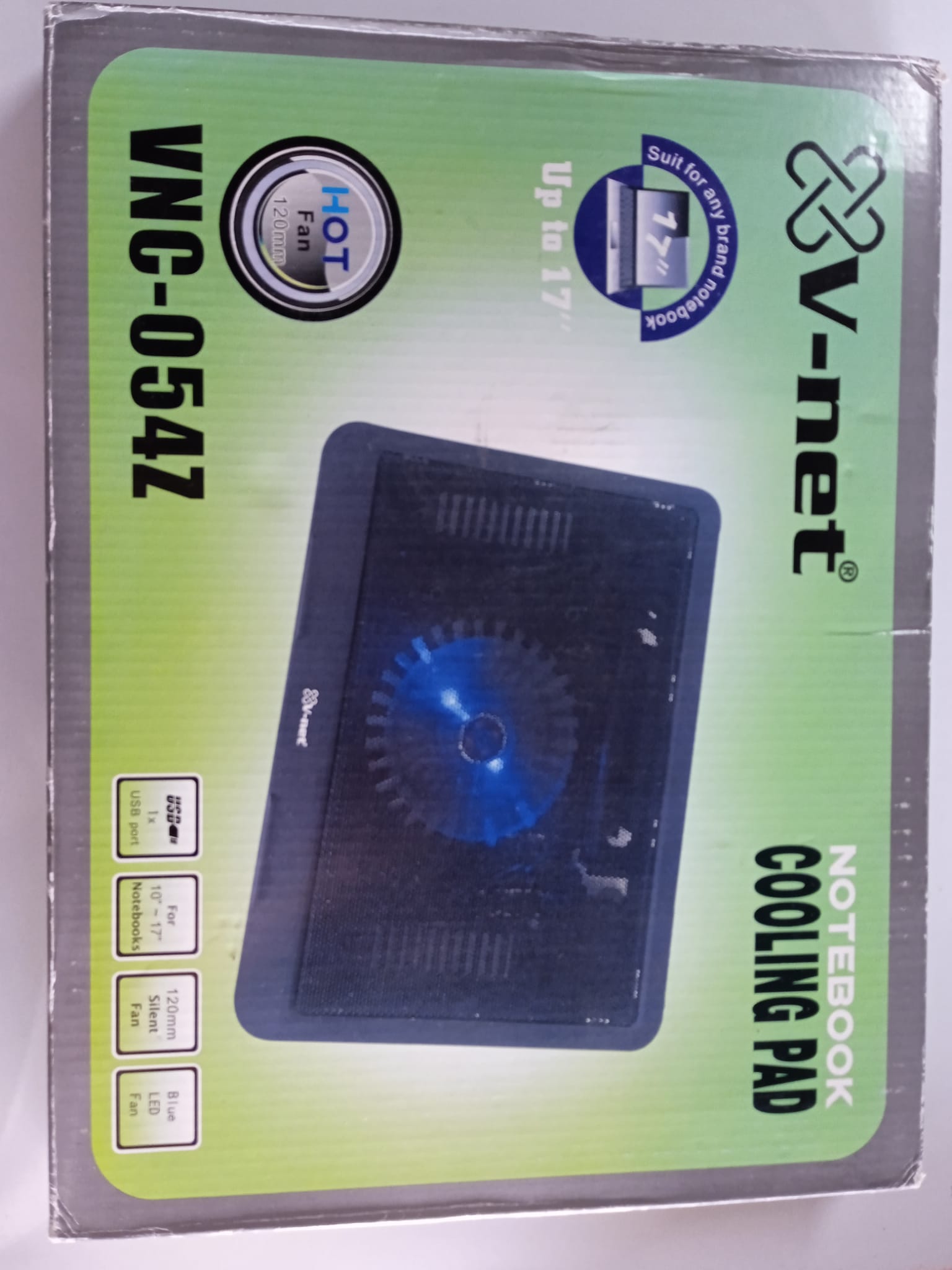 V-net 054Z Notebook Cooler 12cm fan, 1xUSB port Notebook Soğutucu (OUTLET)