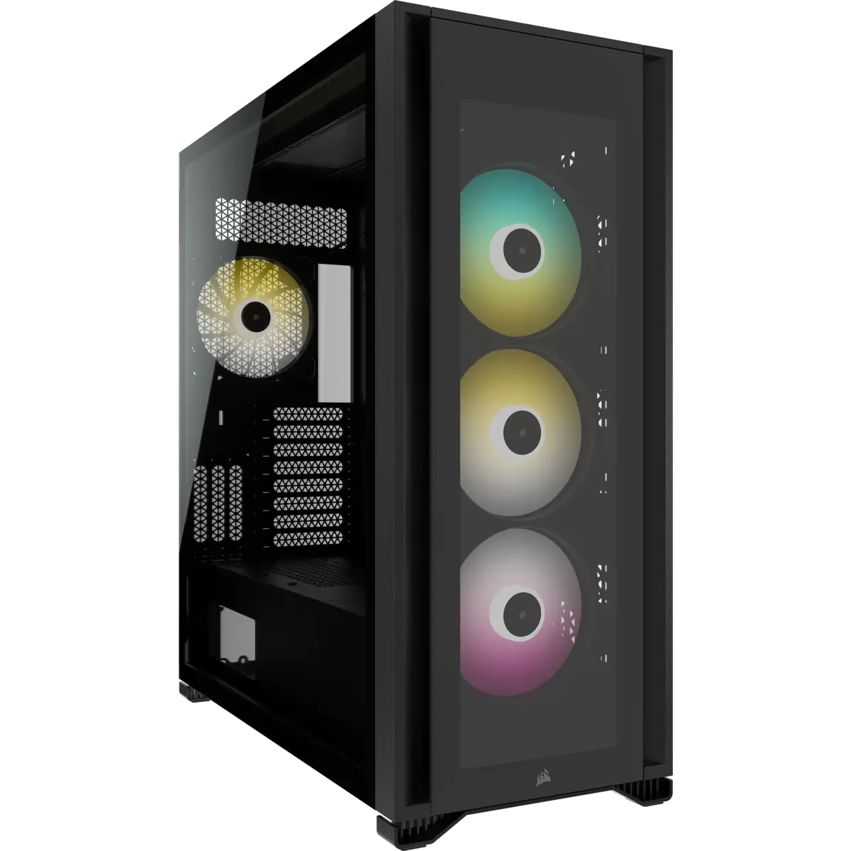 Corsair İcue 7000X CC-9011226-WW Rgb 3X Temperli Cam Dahihli Rgb Kontrolcü Full Tower Siyah Smart Bilgisayar Kasası