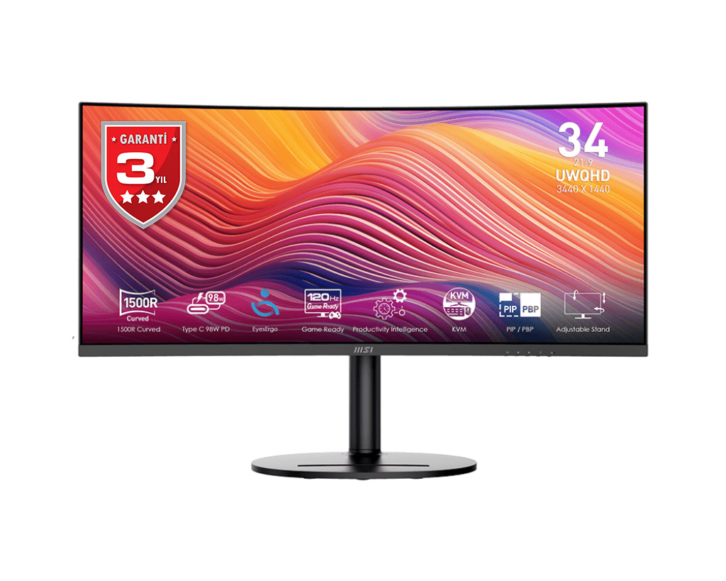MSI 34 Modern MD342CQP 1920x1080 (UWQHD) Curve IPS 120Hz 1ms Monitör