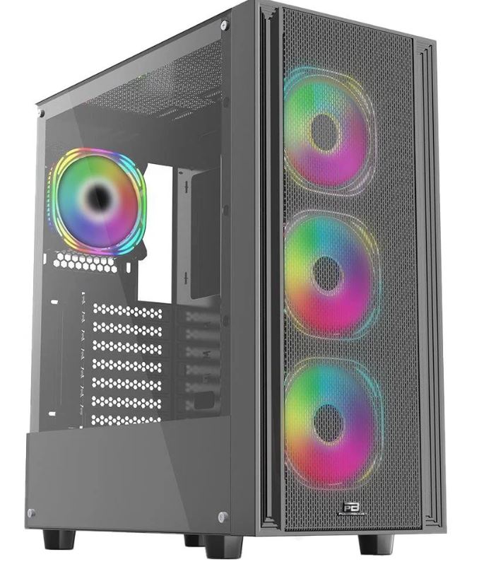 PowerBoost X-12B USB 3.0 Mesh 4 x ARGB Fanlı Siyah Kasa (PSU Yok)