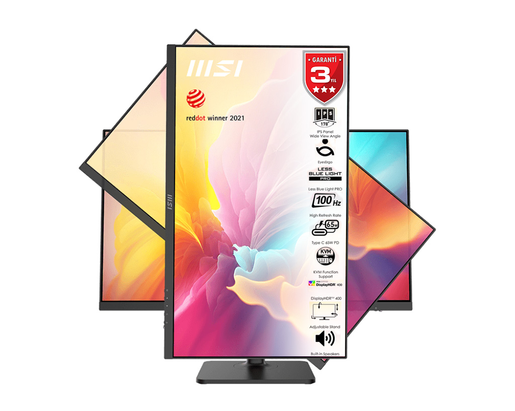 MSI Modern MD272QXP 27 Wide Quad HD Flat IPS 100Hz 1ms Adaptive Sync Pivot Type-C Monitör