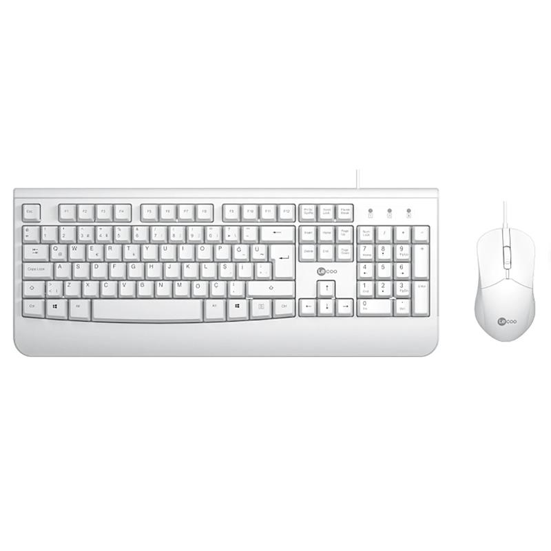 Lenovo Lecoo CM105-B Usb Kablolu Tr Beyaz Klavye Mouse Set