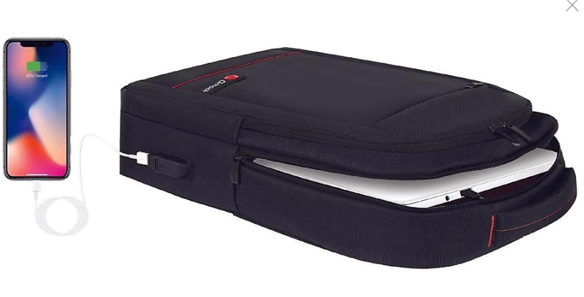 Mack MCC-007 17.3 İnç Office USB Girişli Siyah Notebook Sırt Çantası