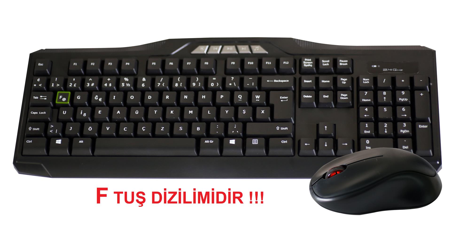 Elba EC-266f F Usb Siyah Kablosuz Klavye Mouse Set