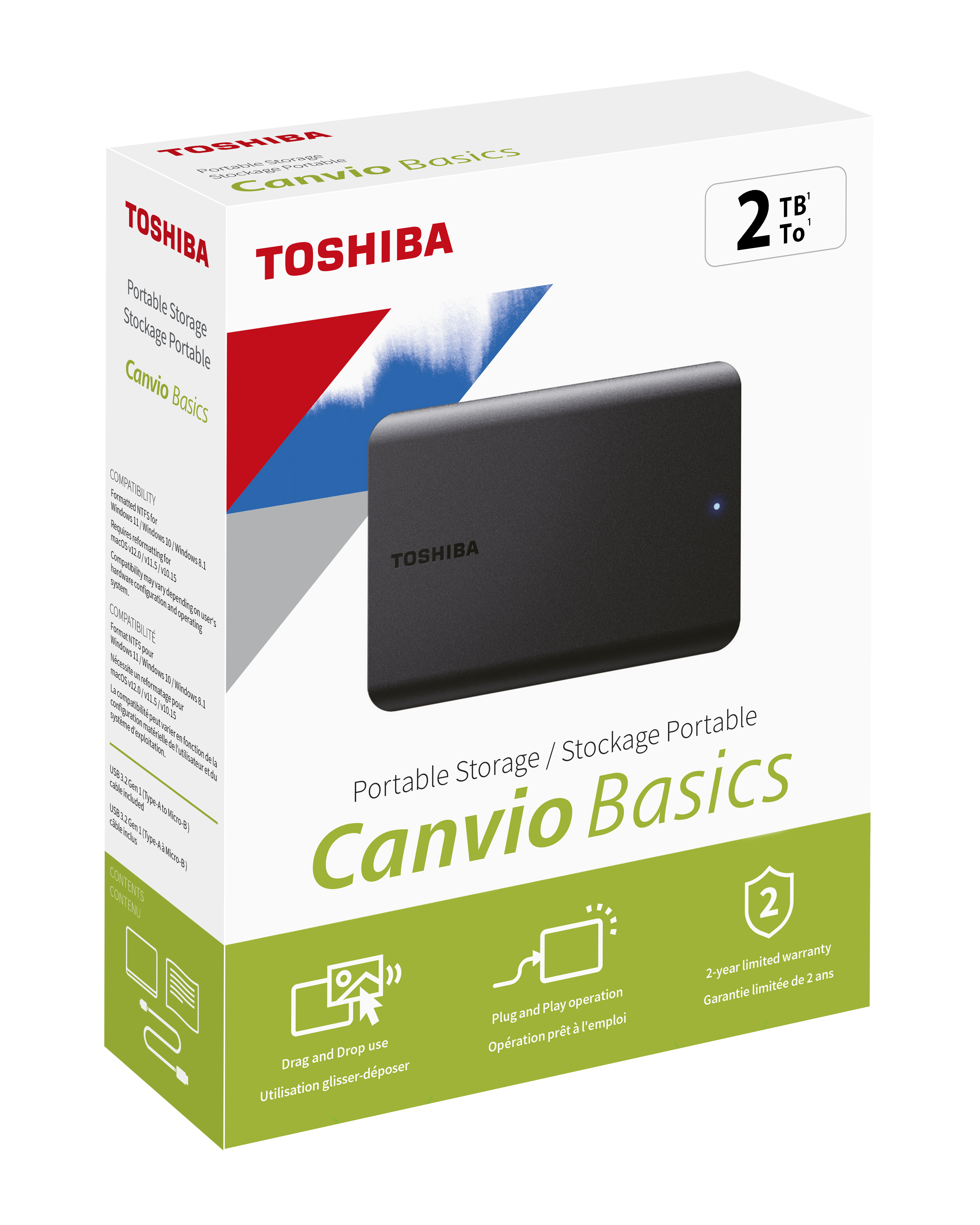 Toshiba Canvio Basics 2TB HDTB520EK3AA  2.5" USB3.2 Taşınabilir HardDisk