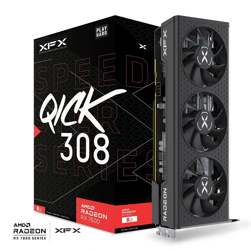 XFX RX 7600 Speedster Qick 308 RX-76PQICKBY 128 Bit GDDR6 8 GB Ekran Kartı