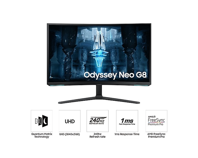 Samsung LS32BG850NPXUF 32 UHD Quantum Mini-LED 240HZ 1MS HDMI DP