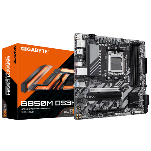 Gigabyte B850M DS3H 4xDDR5 2xM.2 Type-C 2.5GbE LAN AM5 Soket Gaming Anakart