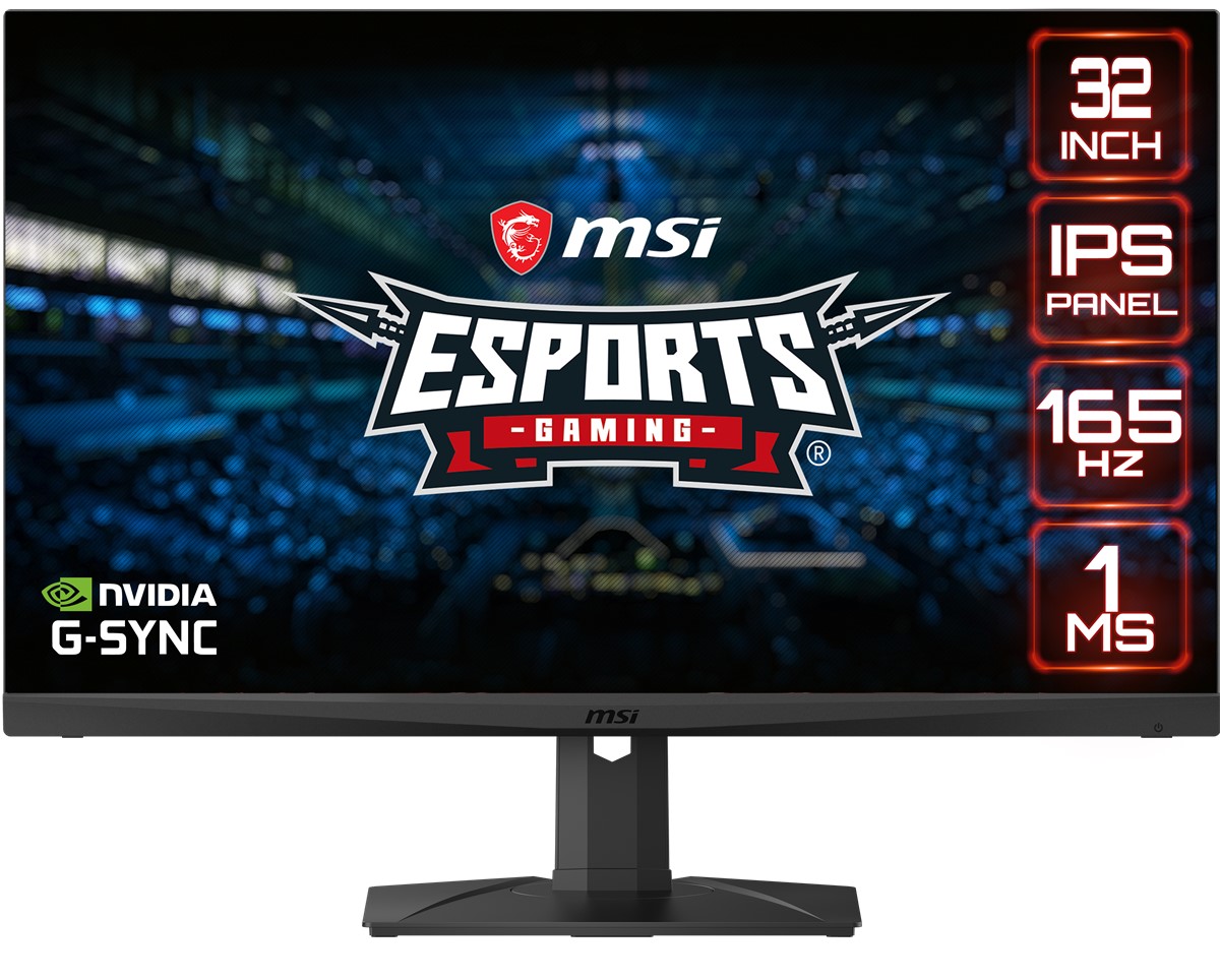 Msı 31.5" Optıx  Flat Rapıd Ips 2560x1440 16:9 165hz 1ms G-sync Gamıng Monitör