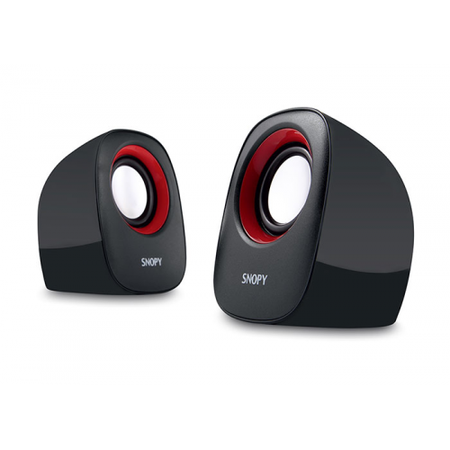 SNOPY SN-120 6W 1+1 Masaüstü USB Speaker Siyah-Kırmızı Hoparlör