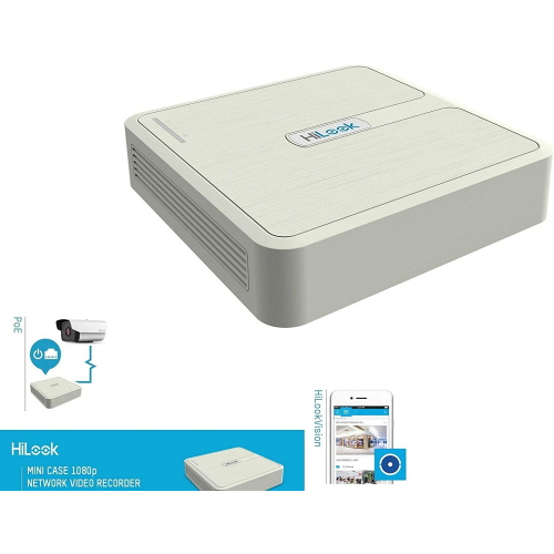 HiLook NVR-104H-D 4Kanal 4Mpix H265+ 1 HDD Desteği 1080P Kayıt 60Mbps Bant Genişliği