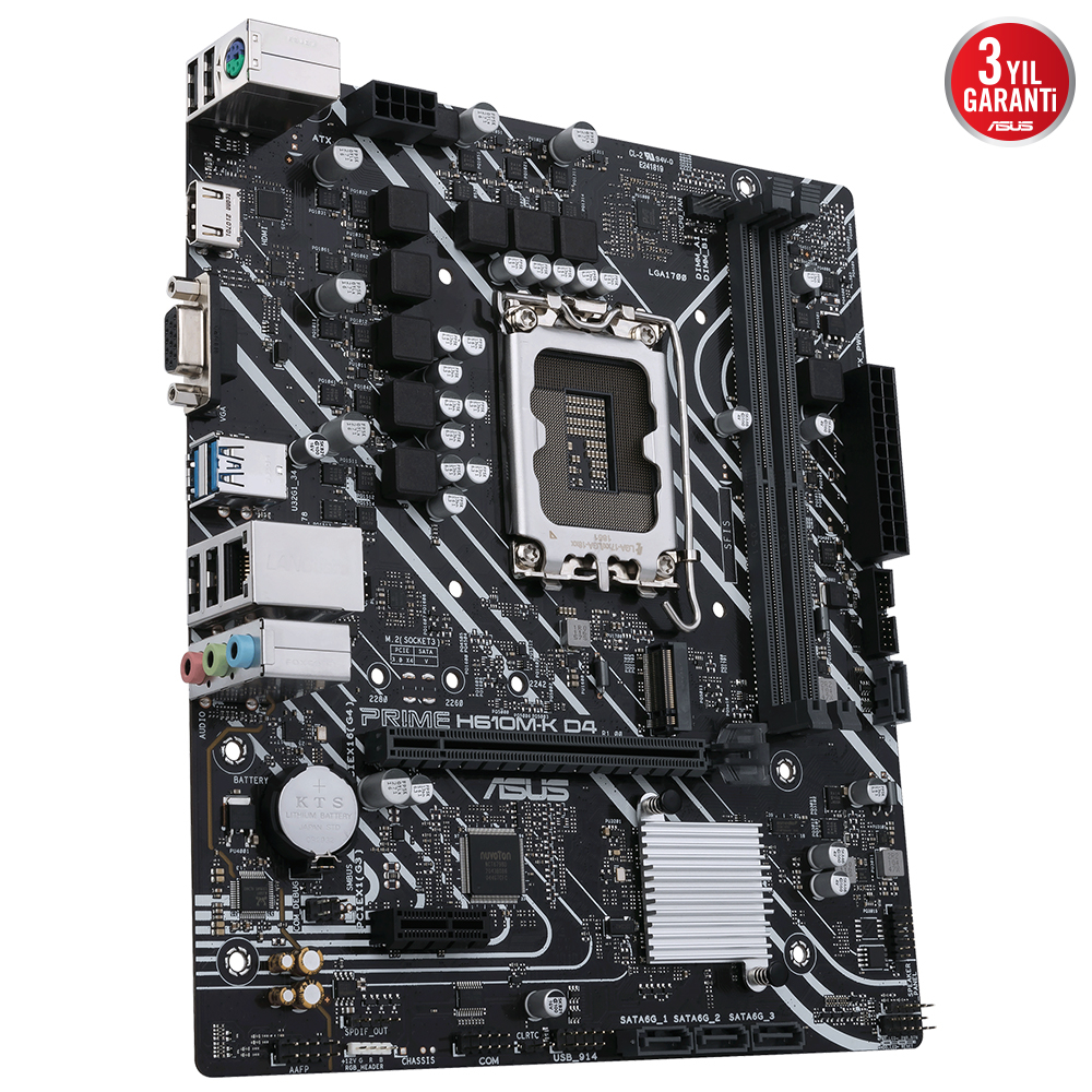 Asus Prime H610M-K D4 ARGB DDR4 3200MHz MATX Anakart