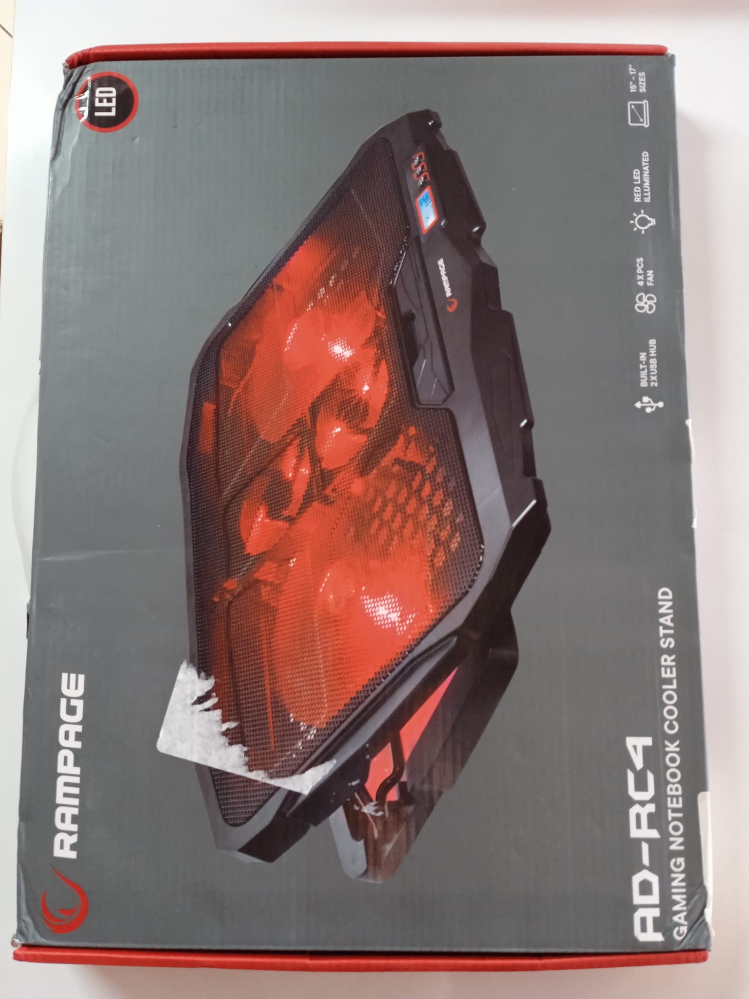 Addison Rampage AD-RC4 Siyah 2*125mm+2*70mm Işıklı Fan 15-17 Notebook Soğutucu Stand (OUTLET)