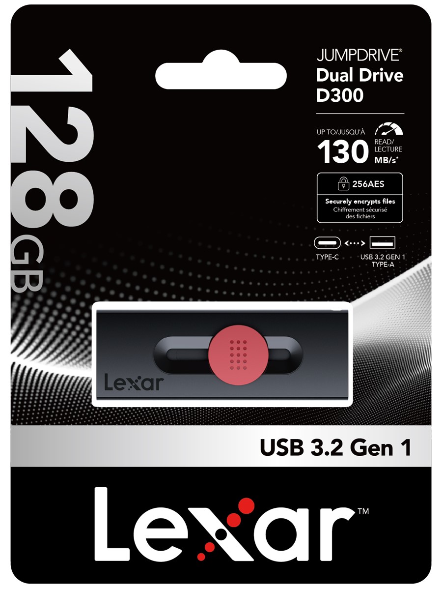 Lexar 128GB LJDD300128G-BNBNG Dual Type-C ve Type-A USB 3.2 130MB/s Flaş Bellek