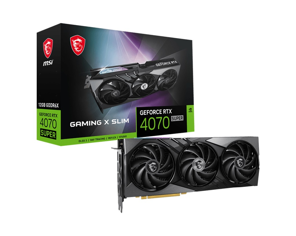 MSI VGA GeForce RTX 4070 Super 12GB Gaming X Slim GDDR6X 192Bit Gaming Ekran Kartı