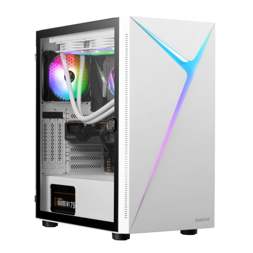 Gamdias Argus E4 Elite WH 500W Tempered Glass ARGB ATX White Edition Gaming Kasa