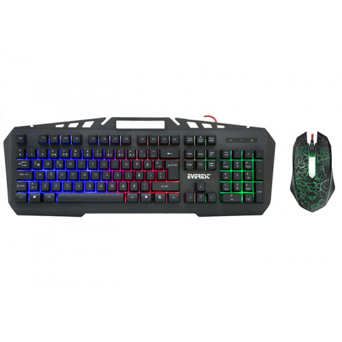 Everest KMX-99 Rainbow Işıklı Türkçe Q USB Kablolu Gaming Klavye Mouse Set